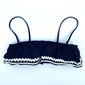J. Crew Navy Bikini Top with White Trim